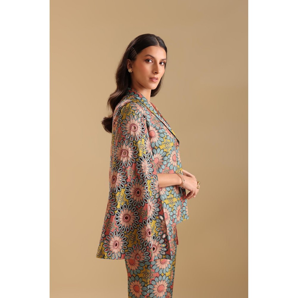 Soup by Sougat Paul Multicoloured Eraya Embellished Attached Blazer with Pant (Set of 2)