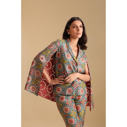 Soup by Sougat Paul Multicoloured Eraya Embellished Attached Blazer with Pant (Set of 2)
