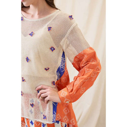 Soup by Sougat Paul Kitchra Appliqued Printed Co-Ord (Set of 2)