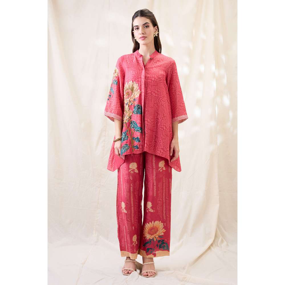 Soup by Sougat Paul Pink Ravya Floral Print Co-Ord (Set of 2)
