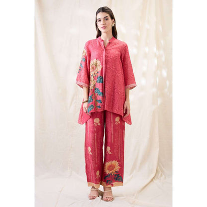 Soup by Sougat Paul Pink Ravya Floral Print Co-Ord (Set of 2)