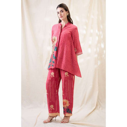 Soup by Sougat Paul Pink Ravya Floral Print Co-Ord (Set of 2)