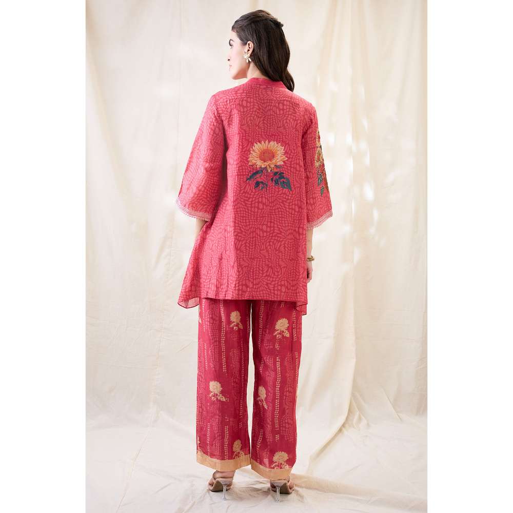 Soup by Sougat Paul Pink Ravya Floral Print Co-Ord (Set of 2)