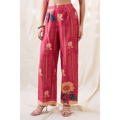 Soup by Sougat Paul Pink Ravya Floral Print Co-Ord (Set of 2)