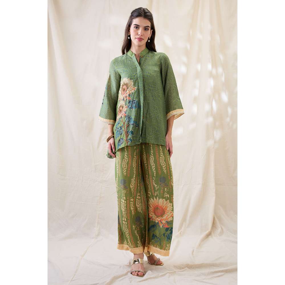 Soup by Sougat Paul Green Ravya Floral Print Co-Ord (Set of 2)