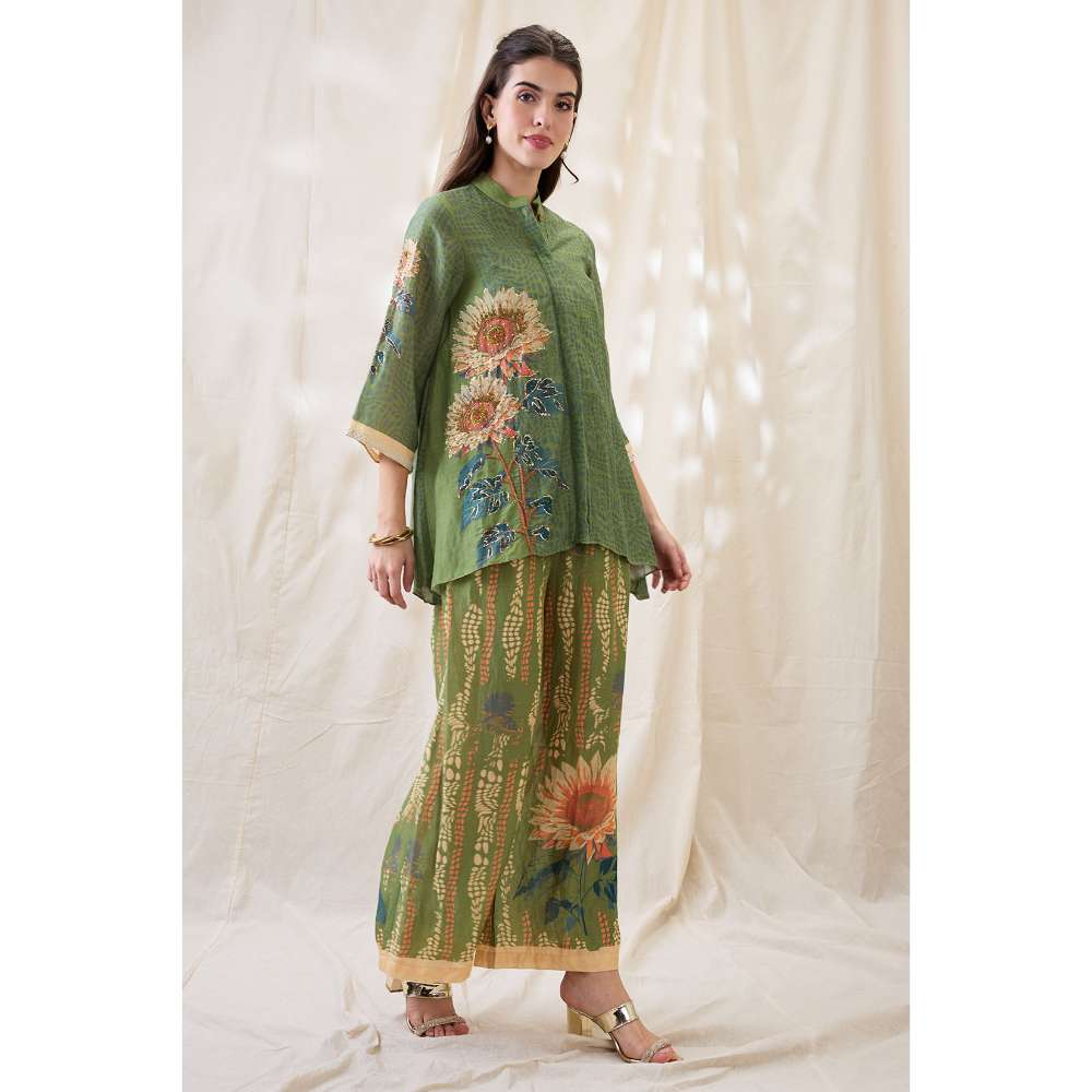 Soup by Sougat Paul Green Ravya Floral Print Co-Ord (Set of 2)