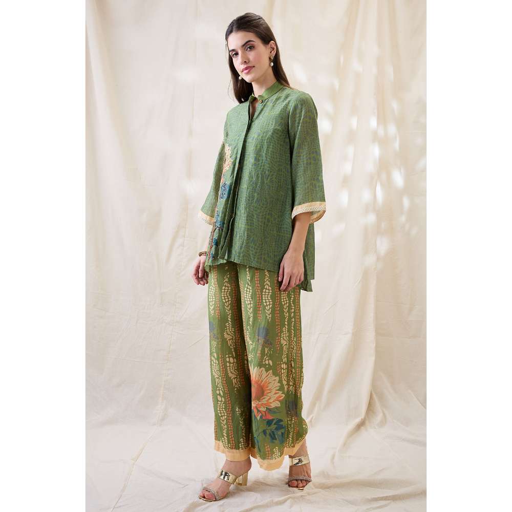 Soup by Sougat Paul Green Ravya Floral Print Co-Ord (Set of 2)