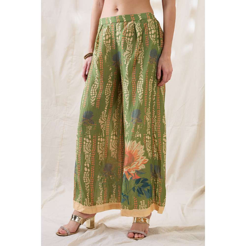 Soup by Sougat Paul Green Ravya Floral Print Co-Ord (Set of 2)
