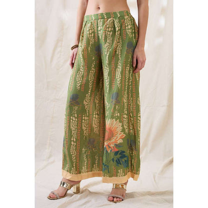 Soup by Sougat Paul Green Ravya Floral Print Co-Ord (Set of 2)