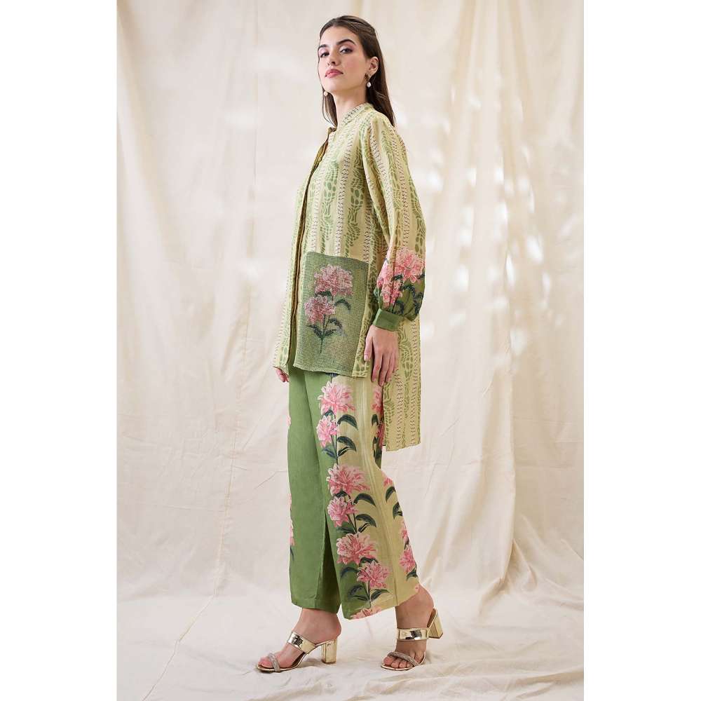 Soup by Sougat Paul Green Ravya Floral Print Co-Ord (Set of 2)