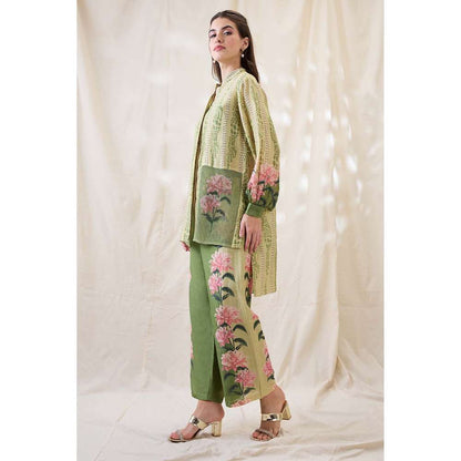 Soup by Sougat Paul Green Ravya Floral Print Co-Ord (Set of 2)