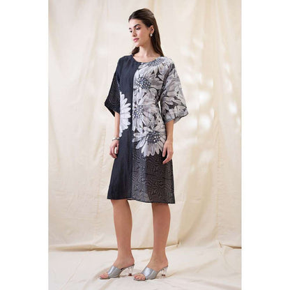 Soup by Sougat Paul Black Ravya Floral Print Embellished Dress