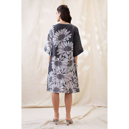 Soup by Sougat Paul Black Ravya Floral Print Embellished Dress