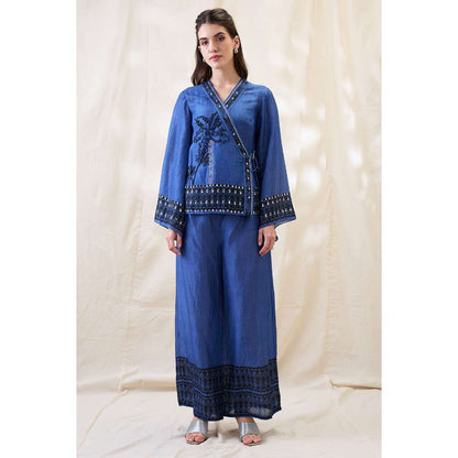 Soup by Sougat Paul Blue Noorani Embellished Co-Ord (Set of 2)