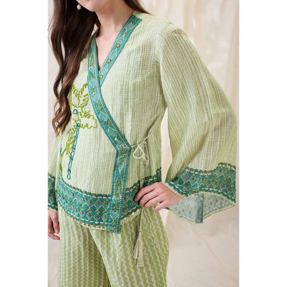 Soup by Sougat Paul Green Noorani Embellished Co-Ord (Set of 2)