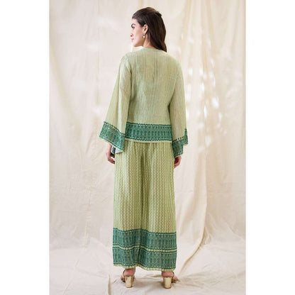 Soup by Sougat Paul Green Noorani Embellished Co-Ord (Set of 2)
