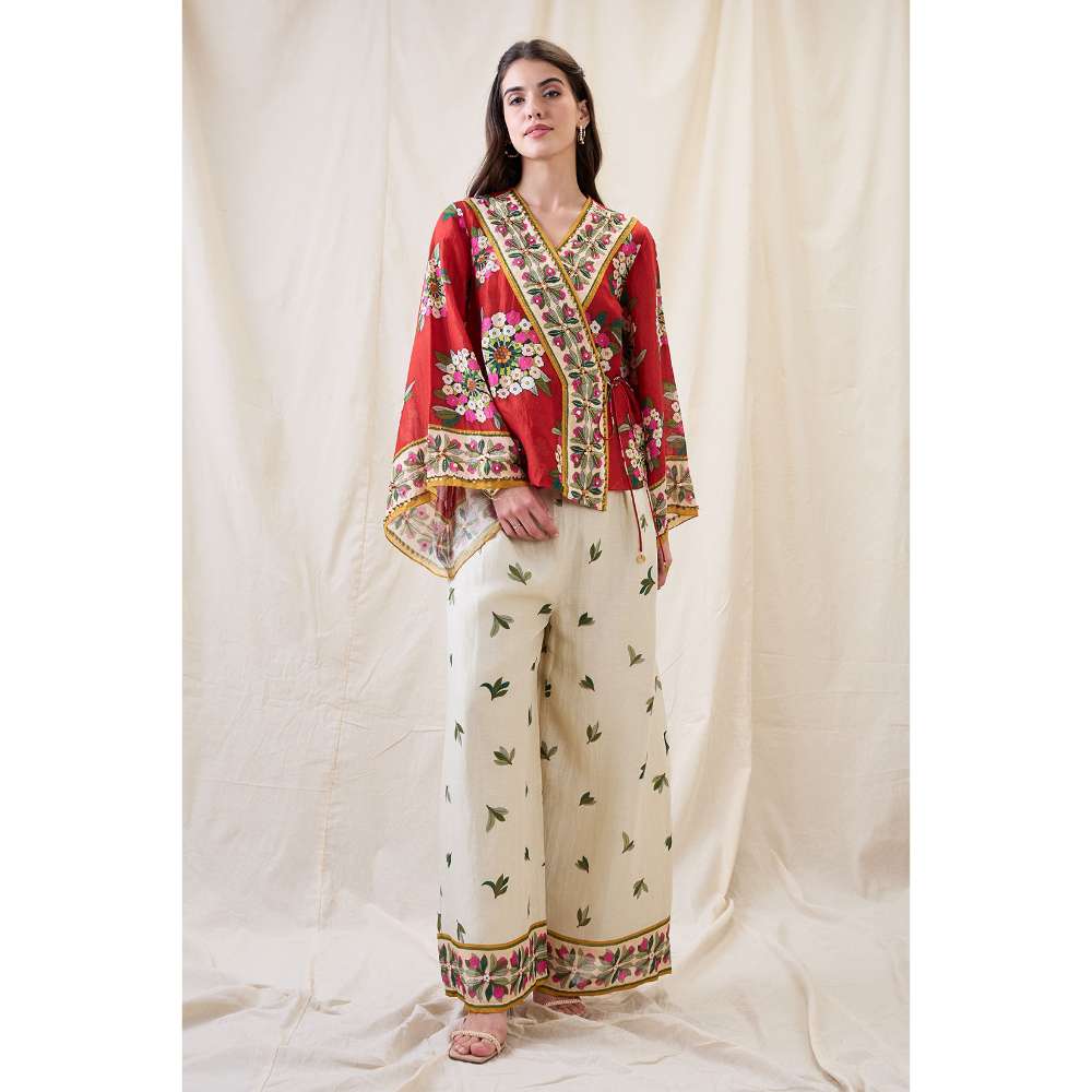 Soup by Sougat Paul Red Gulzaar Embellished Co-Ord (Set of 2)