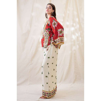 Soup by Sougat Paul Red Gulzaar Embellished Co-Ord (Set of 2)