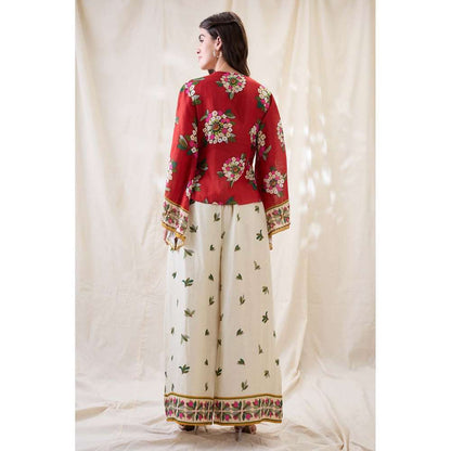 Soup by Sougat Paul Red Gulzaar Embellished Co-Ord (Set of 2)