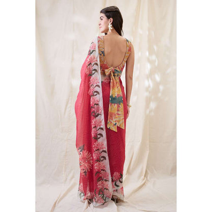Soup by Sougat Paul Ravya Embellished Pre Draped Saree with Stitched Blouse