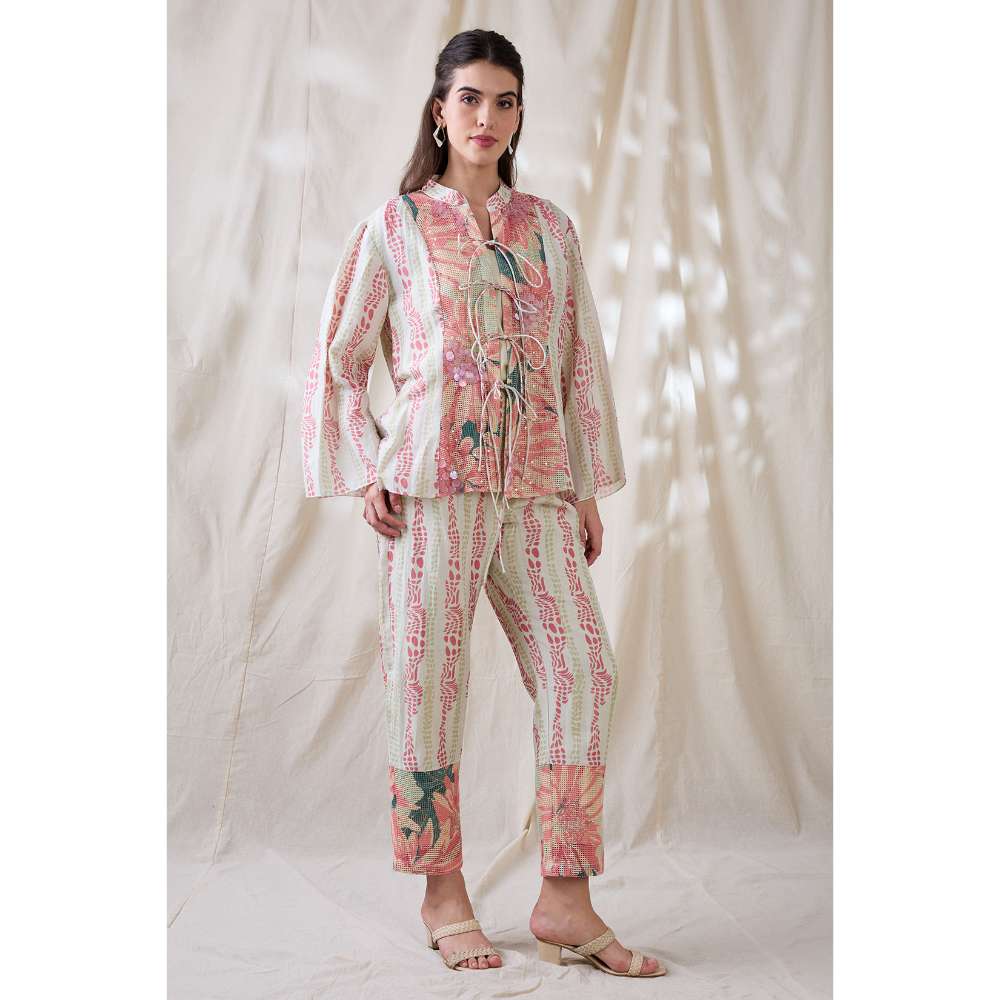 Soup by Sougat Paul Pink Ravya Embellished Co-Ord (Set of 2)
