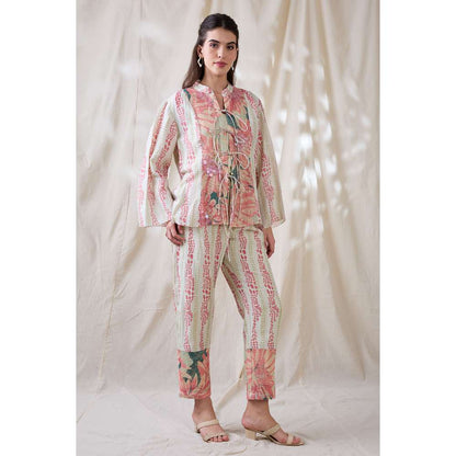 Soup by Sougat Paul Pink Ravya Embellished Co-Ord (Set of 2)