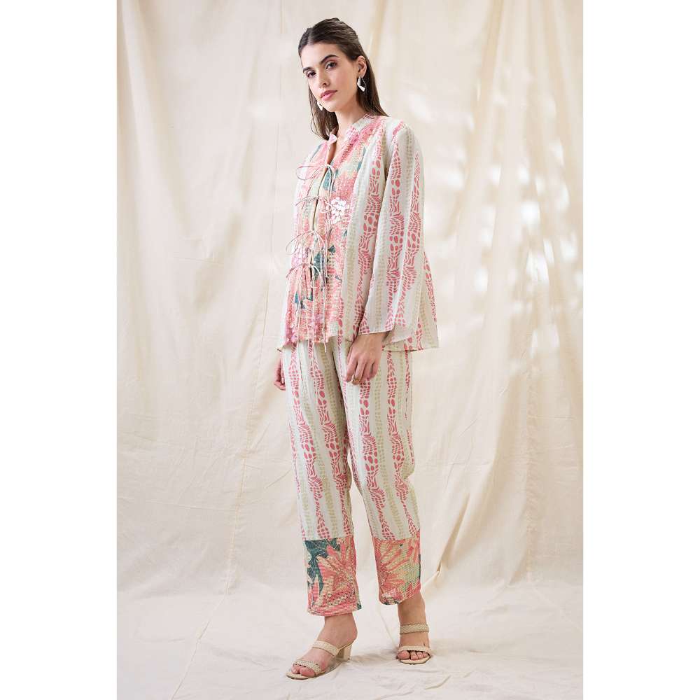Soup by Sougat Paul Pink Ravya Embellished Co-Ord (Set of 2)