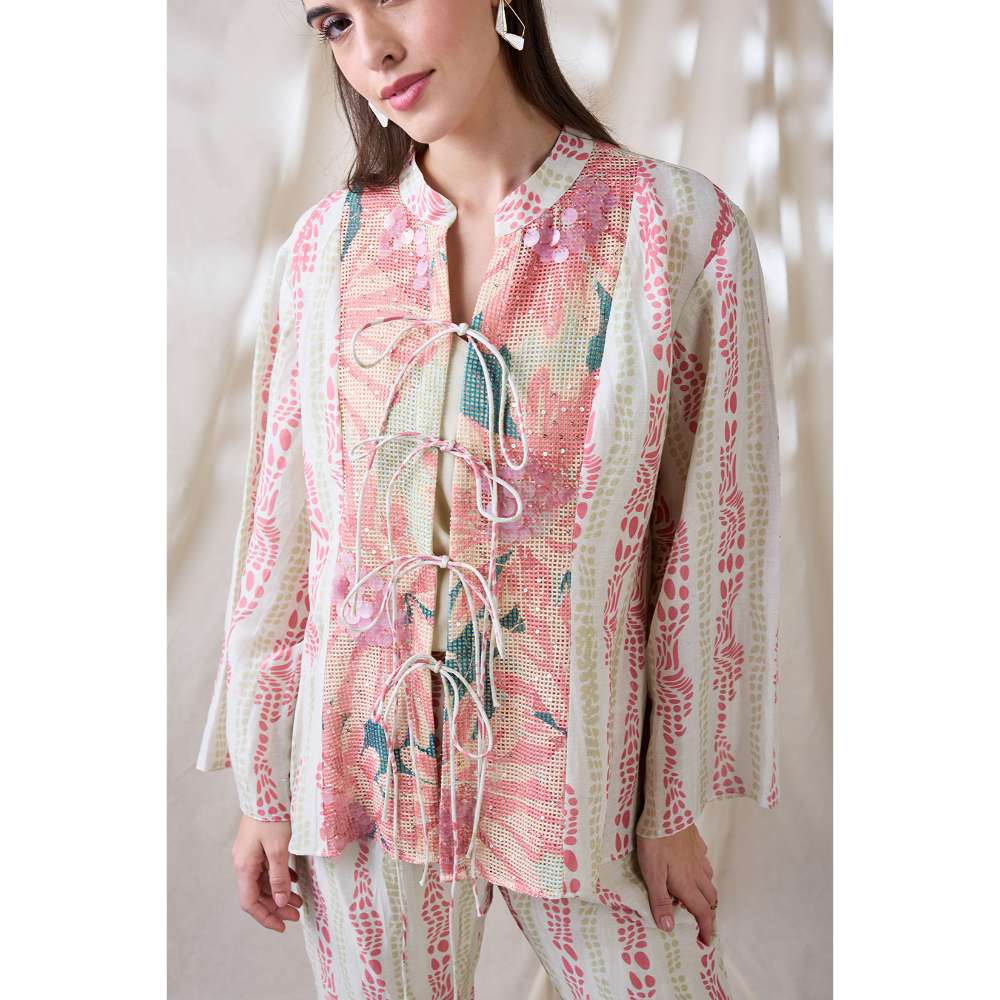 Soup by Sougat Paul Pink Ravya Embellished Co-Ord (Set of 2)