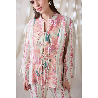 Soup by Sougat Paul Pink Ravya Embellished Co-Ord (Set of 2)