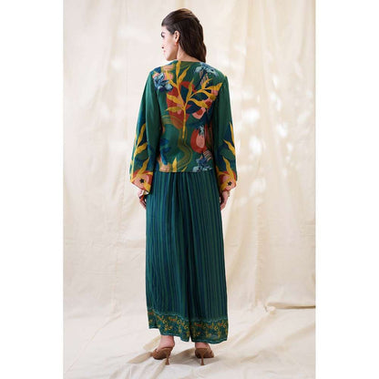 Soup by Sougat Paul Teal Floral Embellished Co-Ord (Set of 2)