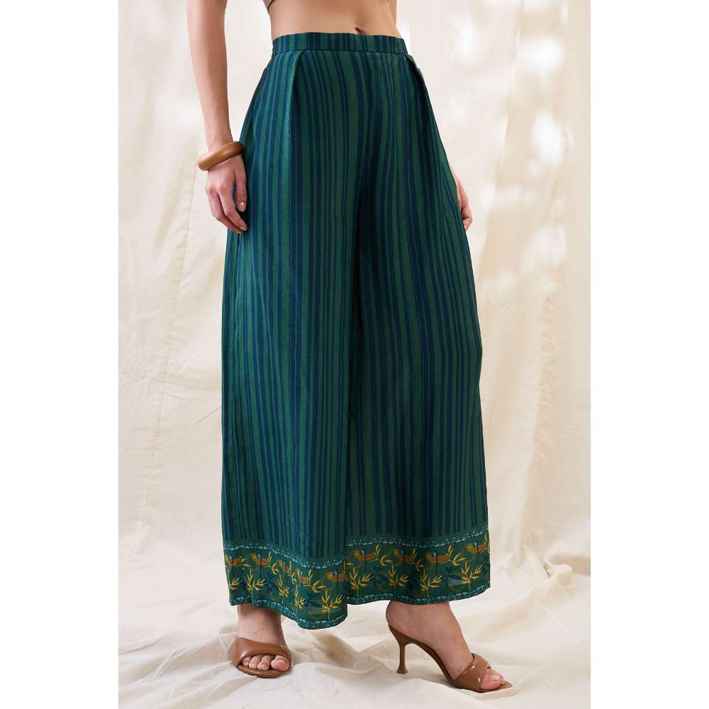 Soup by Sougat Paul Teal Floral Embellished Co-Ord (Set of 2)