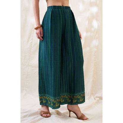 Soup by Sougat Paul Teal Floral Embellished Co-Ord (Set of 2)