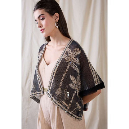 Soup by Sougat Paul Noorani Printed Jumpsuit with Embroidered Shrug (Set of 2)