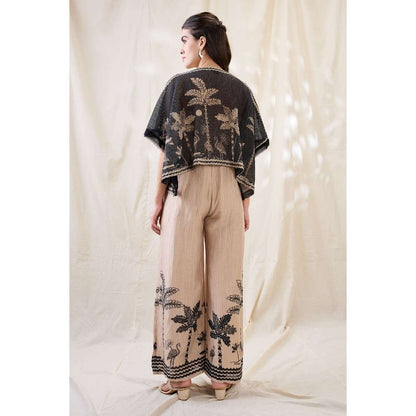 Soup by Sougat Paul Noorani Printed Jumpsuit with Embroidered Shrug (Set of 2)