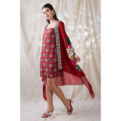 Soup by Sougat Paul Gulzaar Floral Printed Dress with Jacket (Set of 2)