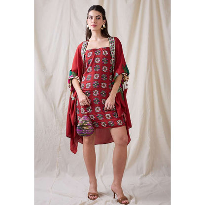 Soup by Sougat Paul Gulzaar Floral Printed Dress with Jacket (Set of 2)