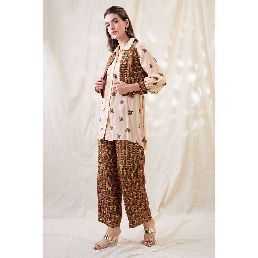 Soup by Sougat Paul Gulzaar Floral Print Co-Ord (Set of 3)