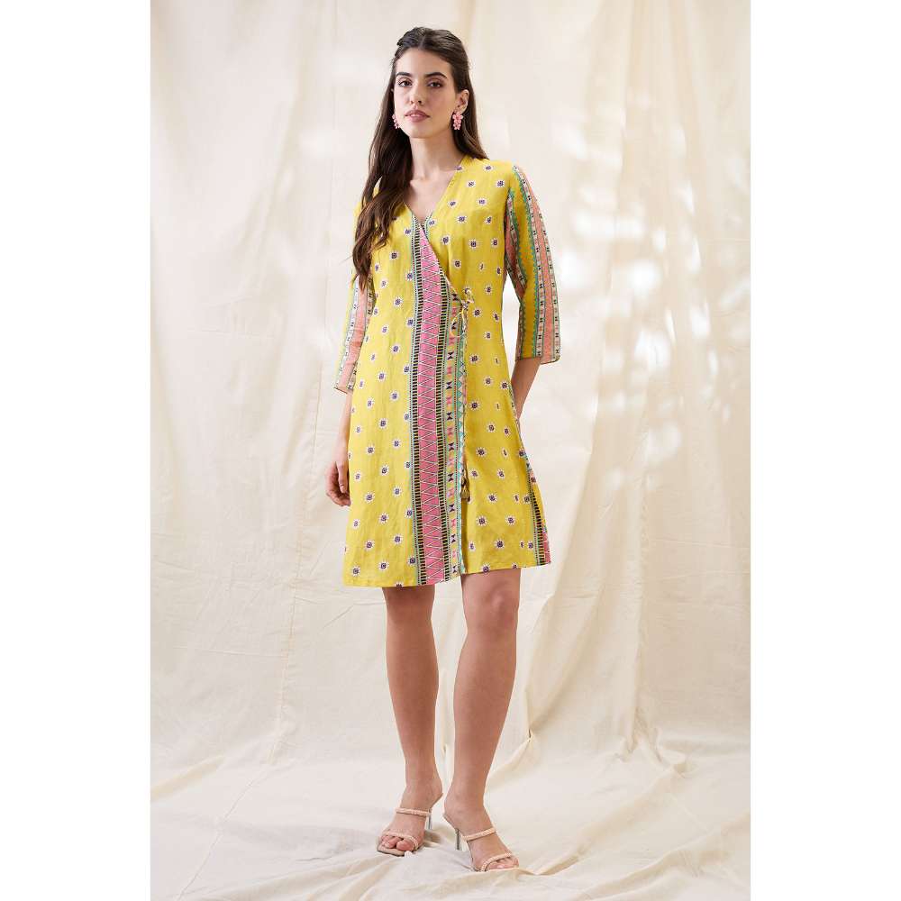 Soup by Sougat Paul Nooma Floral Printed Overlapped Dress