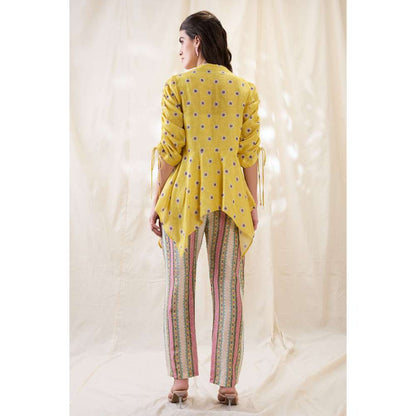 Soup by Sougat Paul Yellow Nooma Printed Handkerchief Co-Ord (Set of 2)