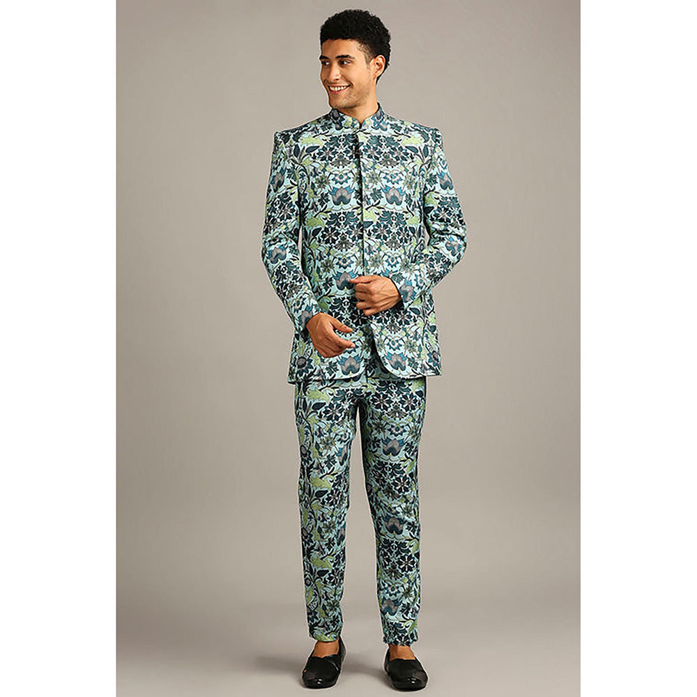 Soup by Sougat Paul Pastel Floral Printed Bandhgala with Pant