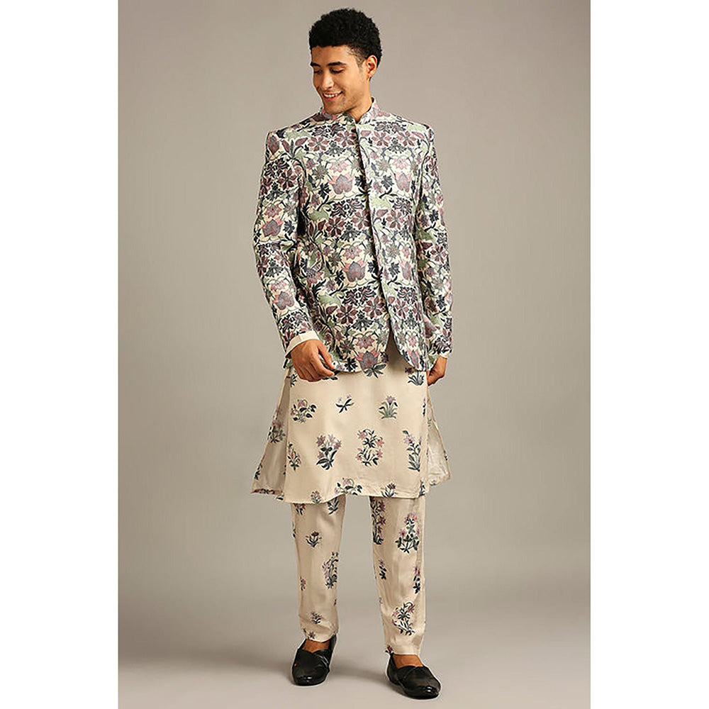 Soup by Sougat Paul Pastel Floral Printed Kurta with Pant and Jacket