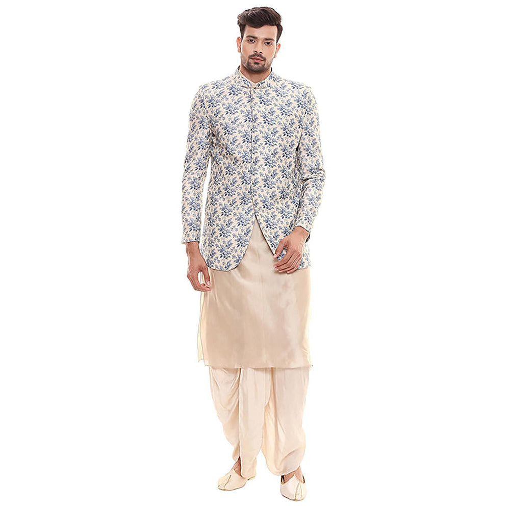 Soup by Sougat Paul Off White Kurta with Dhoti Pants Paired with Floral Jacket