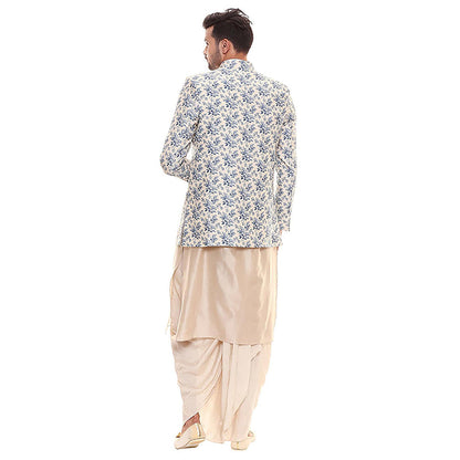 Soup by Sougat Paul Off White Kurta with Dhoti Pants Paired with Floral Jacket