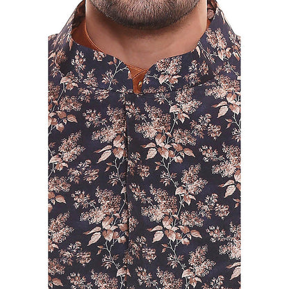 Soup by Sougat Paul Rust Orange Kurta with Dhoti Pants Paired with Floral Jacket