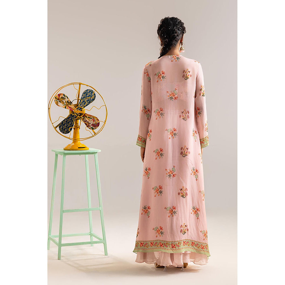 Soup by Sougat Paul Aarani Pink Top with Palazzo and Jacket Co-Ord Set