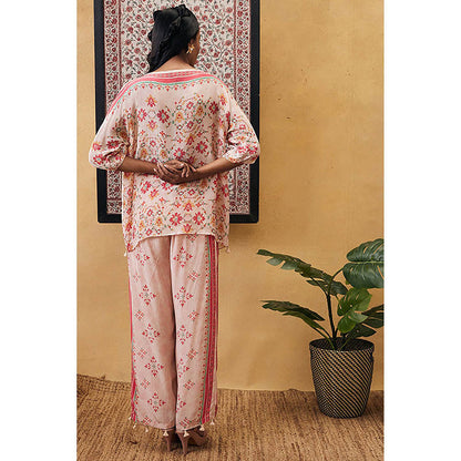 Soup by Sougat Paul Zahra Ivory Tunic with Pant Co-Ord Set
