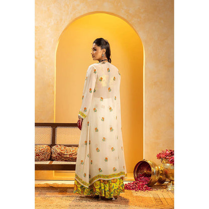 Soup by Sougat Paul Rangtara Off White Top with Palazzo and Jacket