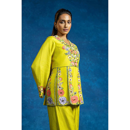 Soup by Sougat Paul Baghira Yellow Top with Pant Co-Ord Set