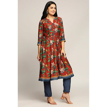 Soup by Sougat Paul Orchid Bloom Red Anarkali with Pant