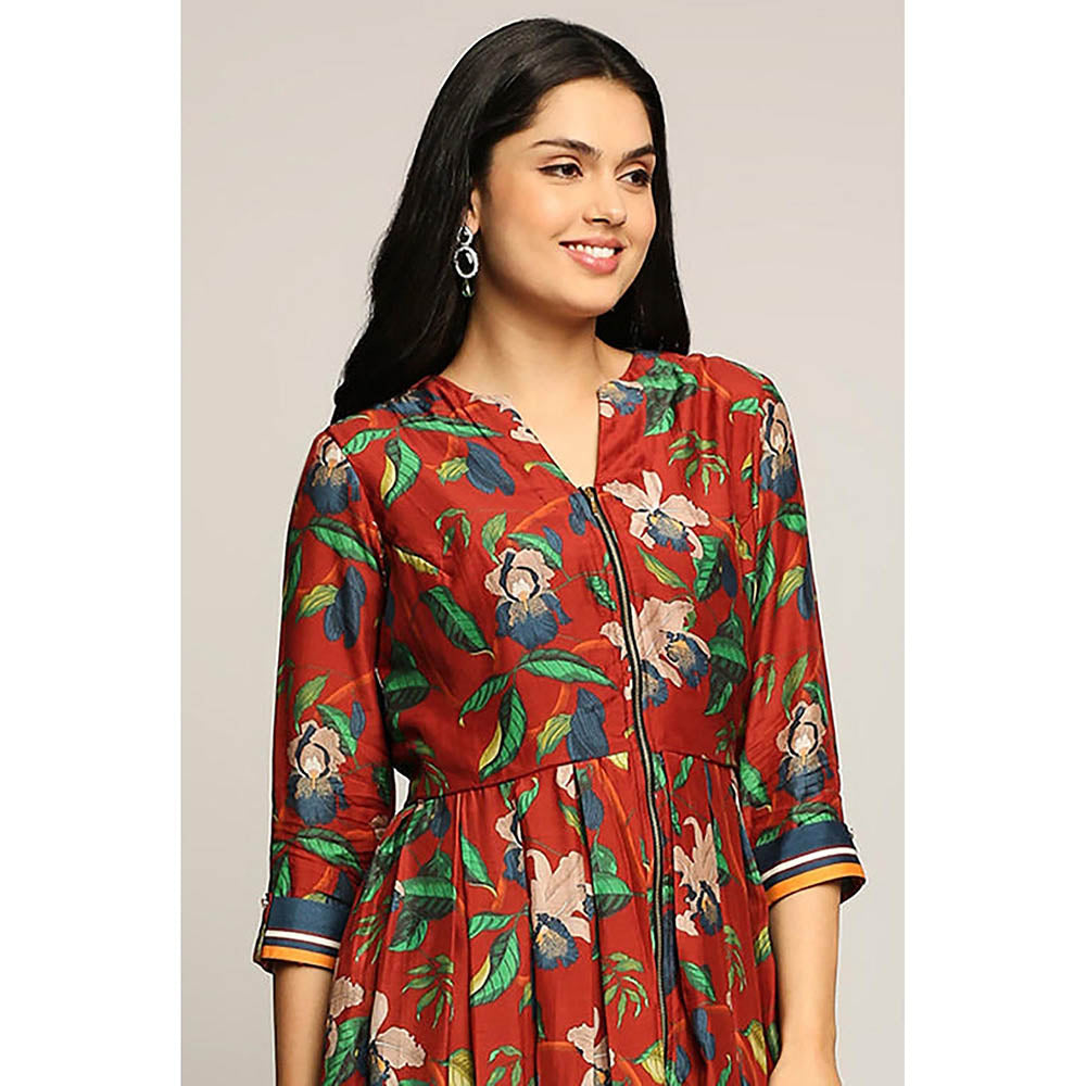 Soup by Sougat Paul Orchid Bloom Red Anarkali with Pant